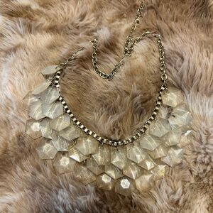 Gold Glitter Statement Necklace
